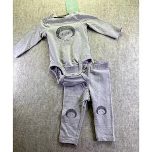 H&M Organic Cotton Gray Long Sleeve/Pant Matching Set Size 3 Months